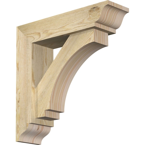 Ekena Millwork Imperial Traditional Rough Sawn Bracket w/ Offset Brace, Douglas Fir, 6"W x 22"D x 22"H BKT0604X22X22IMP01RDF - main